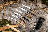 LUXURY LINE ZAKMES ZEBRANO HOUT INCL. AANZETSTAAL EN LEREN HOES – Laguiole