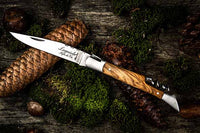 LUXURY LINE ZAKMES 2,5MM MET KURKENTREKKER – OLIJFHOUT – Laguiole