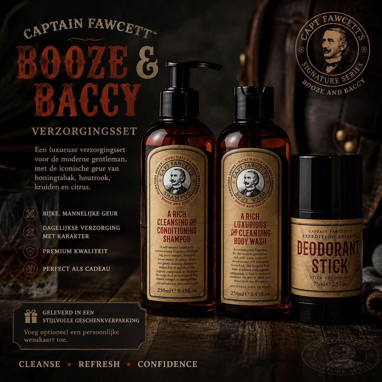 Captain Fawcett Booze & Baccy Verzorgingsset