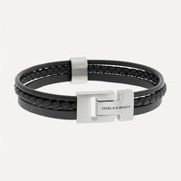 Steel & Barnett - Leather Bracelet Casual Cole – Black