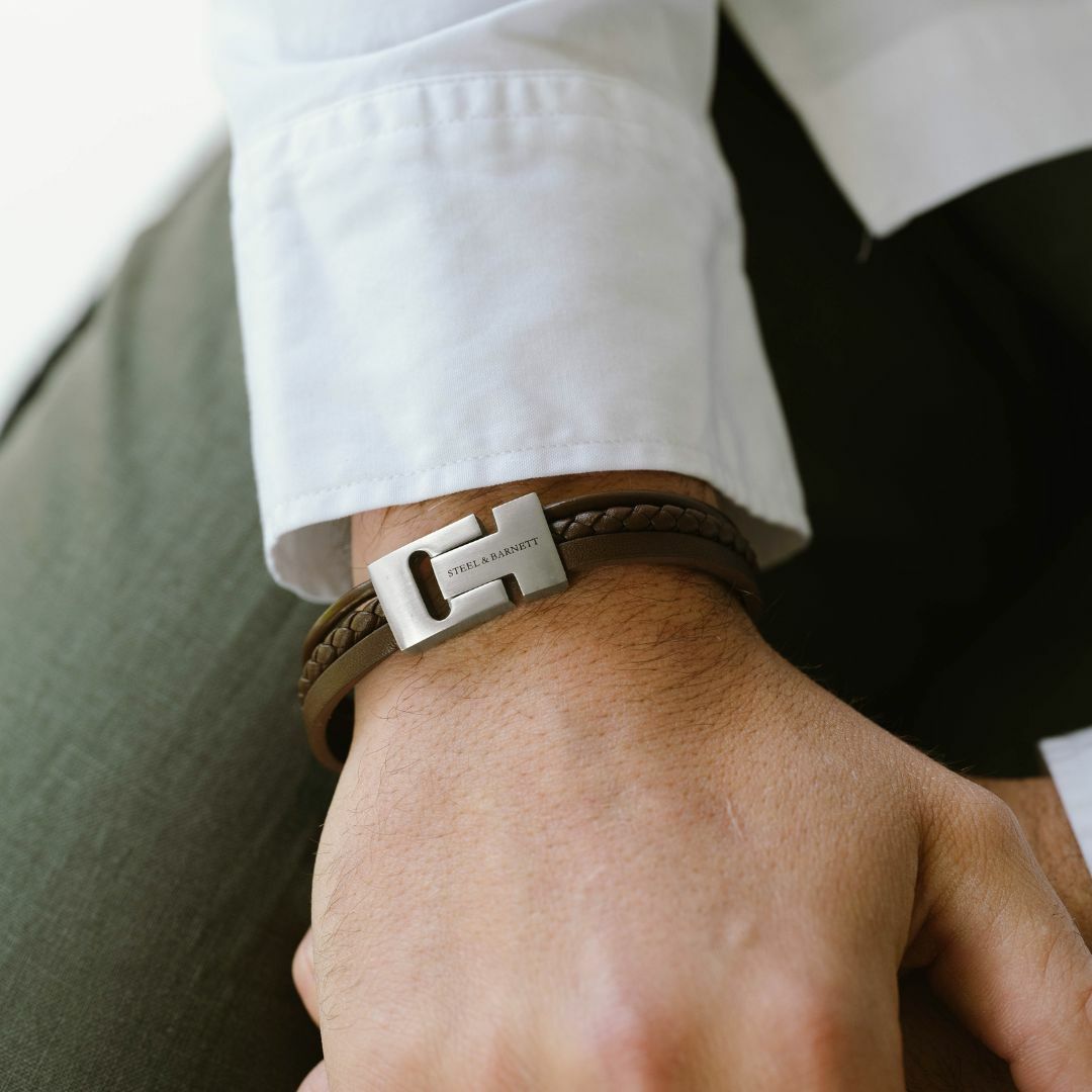 Steel & Barnett - Leather Bracelet Casual Cole – Brown