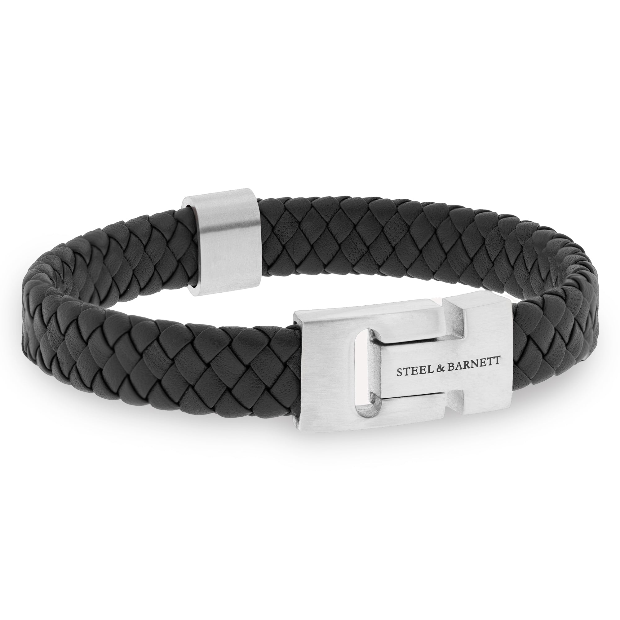 Steel & Barnett - Leather Bracelet Harrison – Black Silver