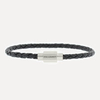 Steel & Barnett - Leather Bracelet Luke Landon – Black Silver