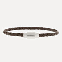Steel & Barnett - Leather Bracelet Luke Landon – Brown Silver