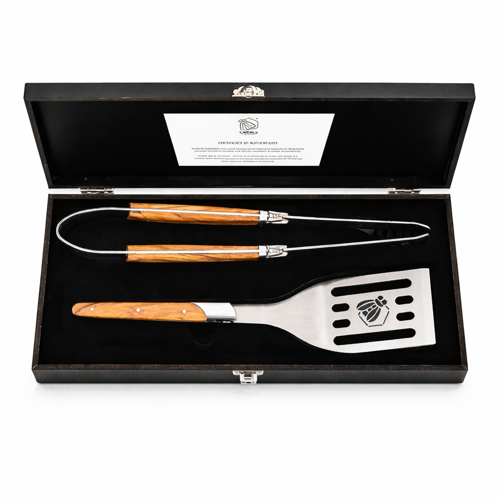 LUXURY LINE BARBECUESET 2PCS OLIJFHOUT – Laguiole