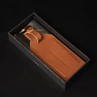 Leren Kofferlabel Cognac