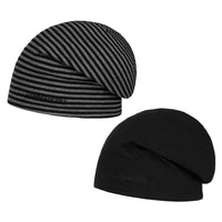Hammaburg Long Beanie Reversible - Grey/Black Stripes