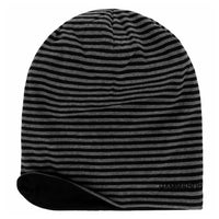 Hammaburg Long Beanie Reversible - Grey/Black Stripes
