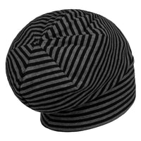 Hammaburg Long Beanie Reversible - Grey/Black Stripes