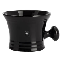 MÜHLE Scheerkom – Zwart porselein met handvat