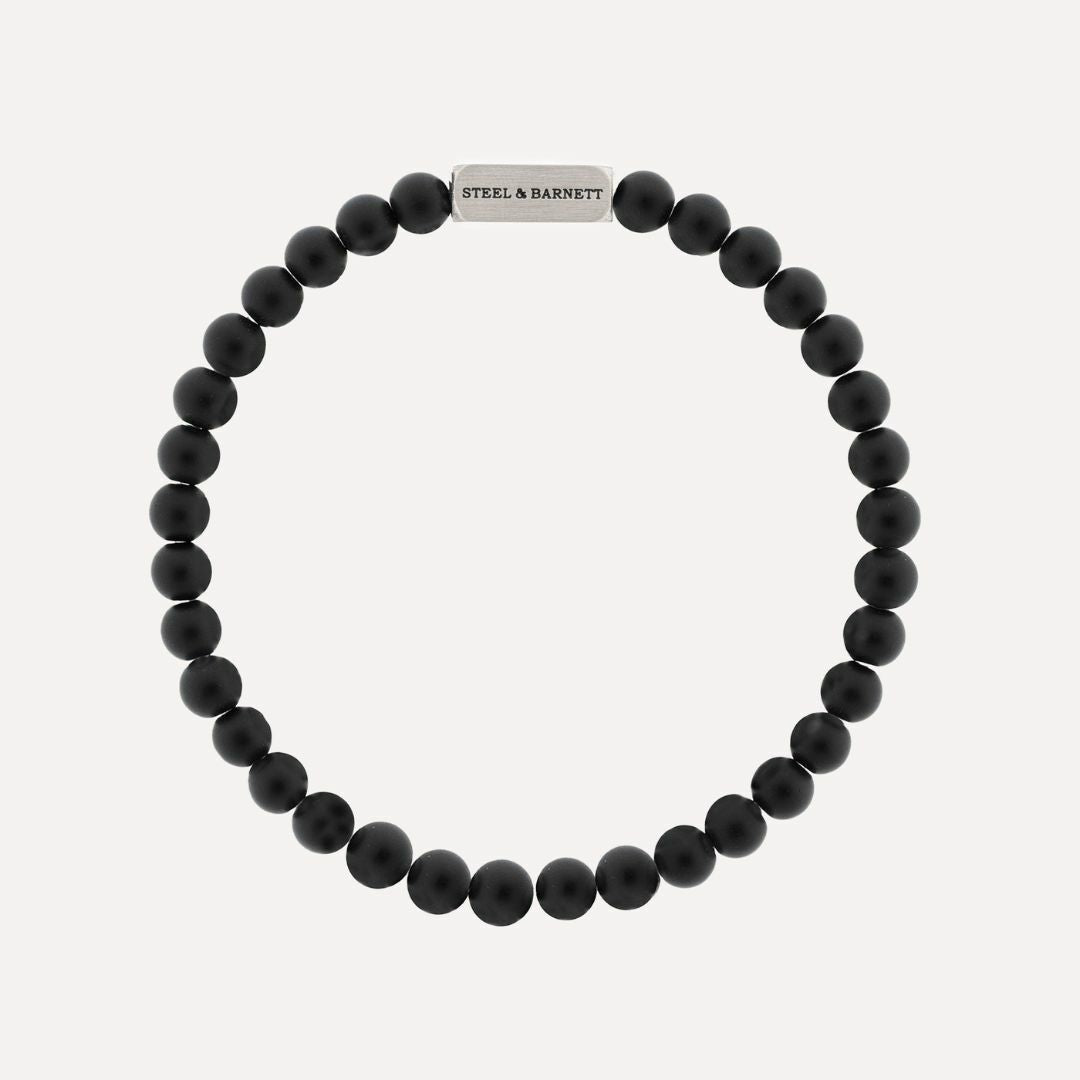 Steel & Barnett - Stones Bracelet Natural Ned – Matt Black