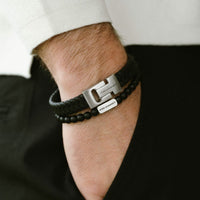 Steel & Barnett - Stones Bracelet Natural Ned – Matt Black
