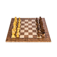 Manopoulos - Walnut Burl Schaakset 40x40 cm