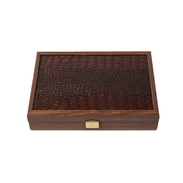 Manopoulos - Luxe Domino Set - Brown Leather Crocodile