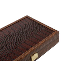 Manopoulos - Luxe Domino Set - Brown Leather Crocodile