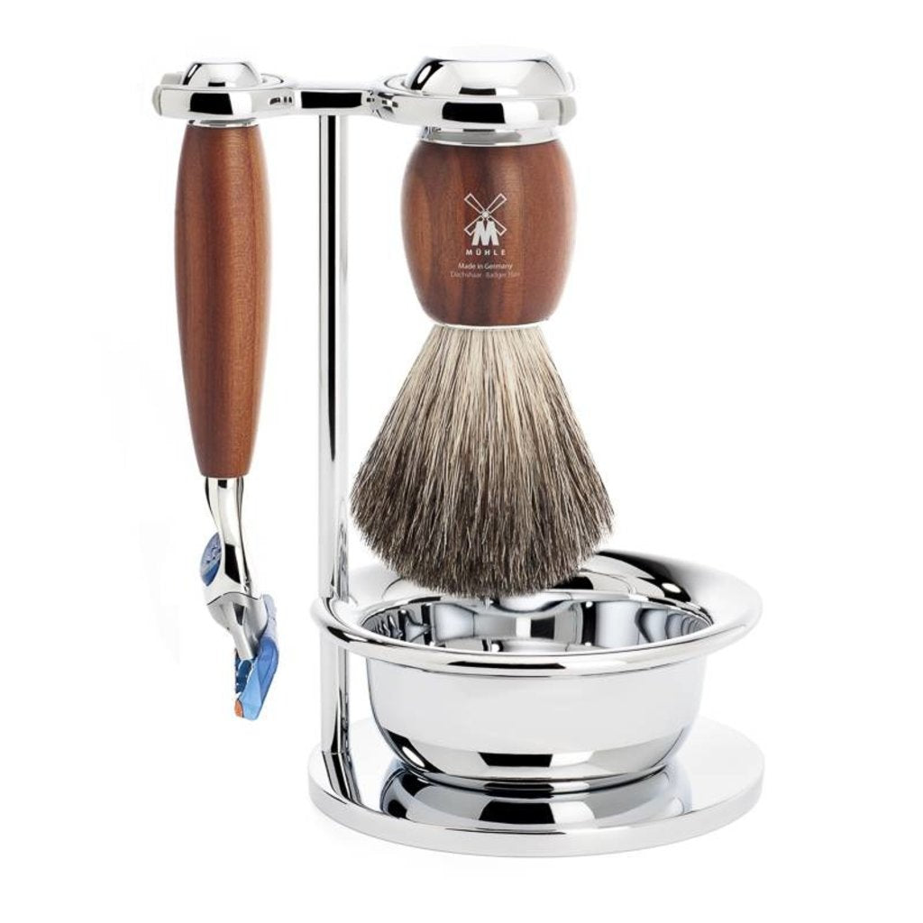 MÜHLE VIVO Scheerset  Pruimenhout - Fusion® - Graudas
